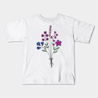 Subtle bi flower bouquet Kids T-Shirt